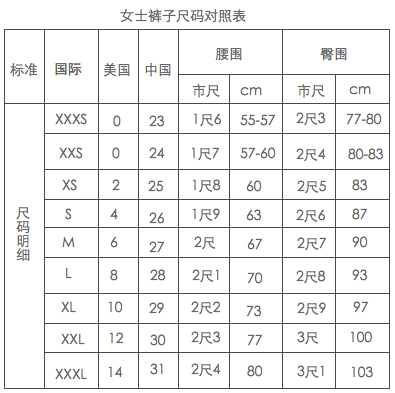 尺码换算- 全球海外电商直购平台- 轻奢海淘