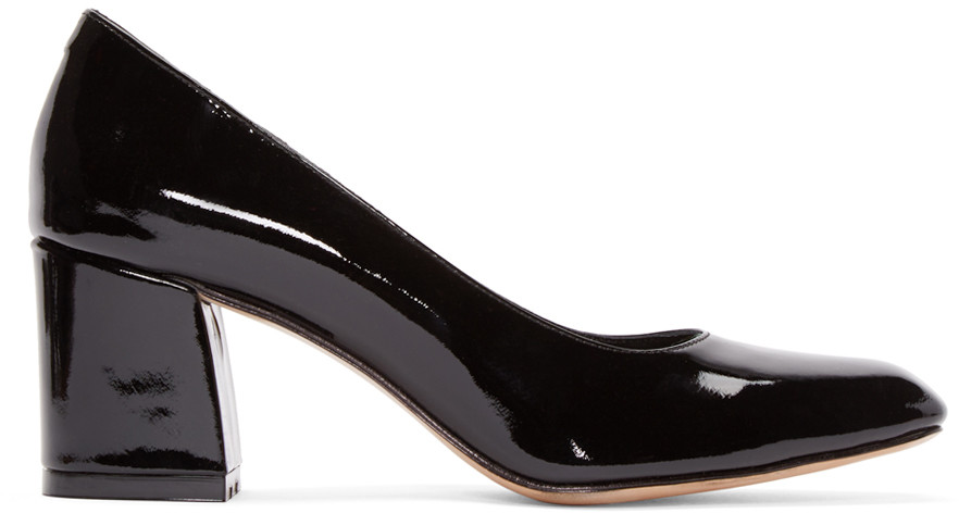 Maryam Nassir Zadeh黑色漆皮双色调高跟鞋