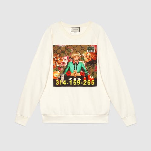 古驰Guccify Yourself印花运动衫-象牙白棉制(