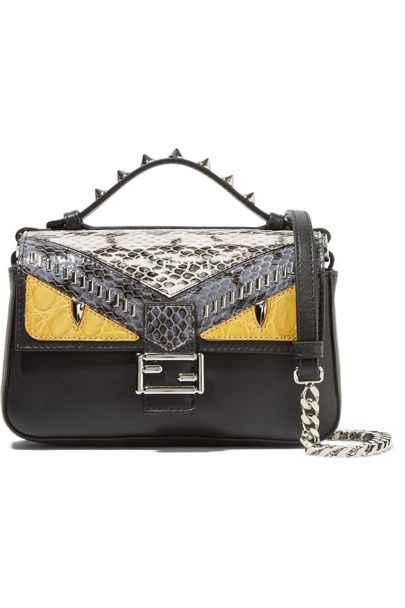 芬迪Fendi黑色迷你'Mon Tresor'水桶包